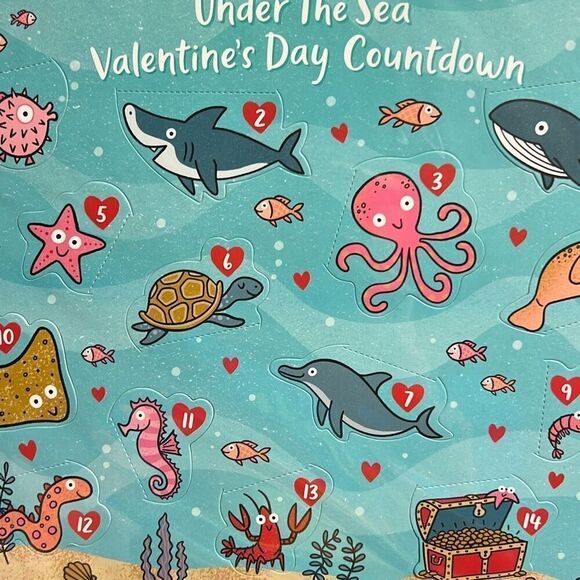 Valentine’s Advent Countdown Calendar Under The Sea Each Day Reveals Fun Message - Picture 2 of 11